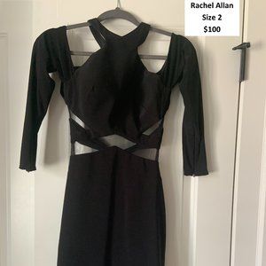 Rachel Allan Cold Shoulder Black Dress
